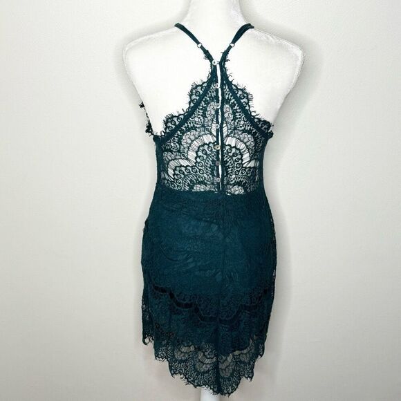 Free People She’s Got It Lace Slip Dress in Dark Turquoise - Women’s US M - Picture 3 of 7
